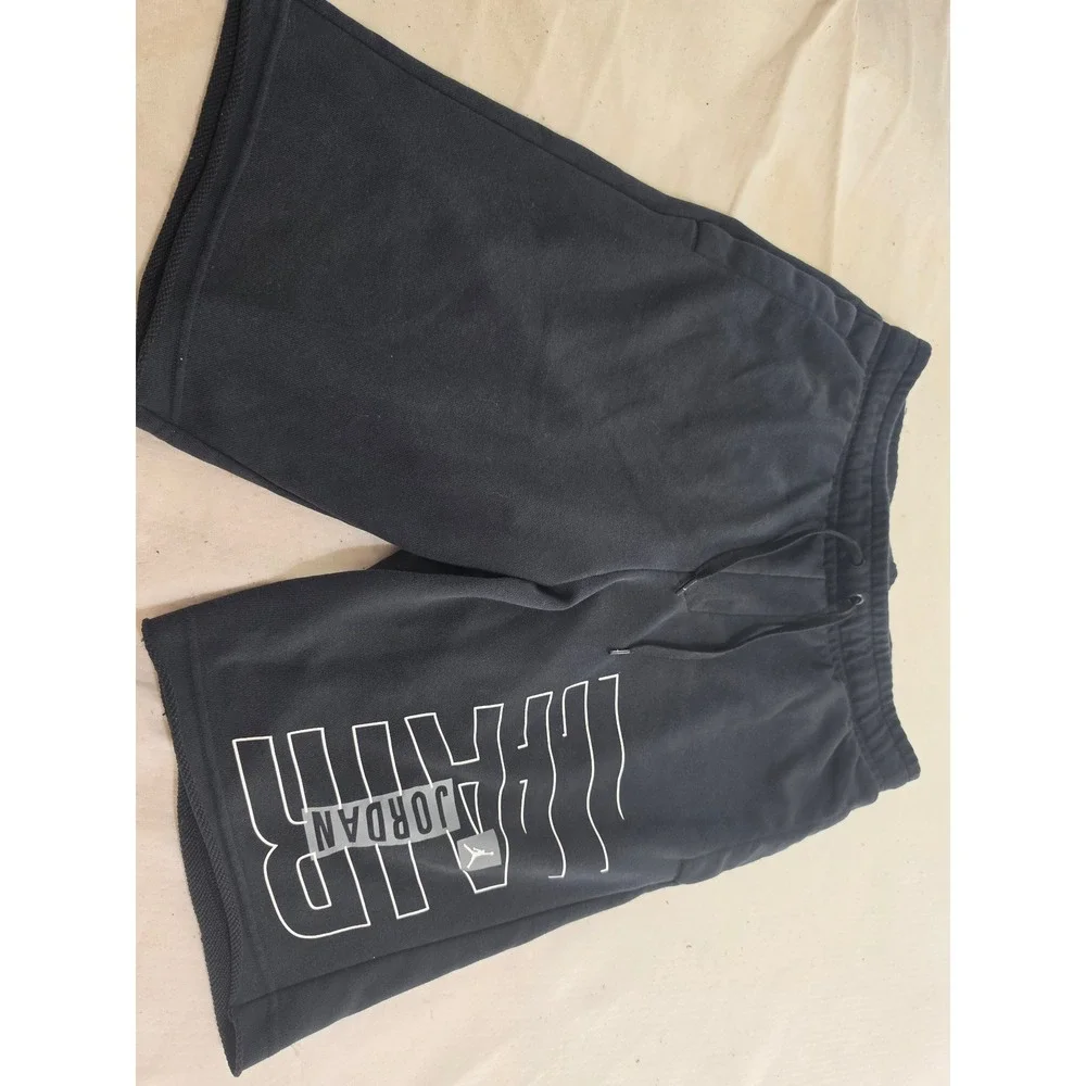 Jordan Mens Jumpman Air Fleece Shorts Black Graphic Logo Size M